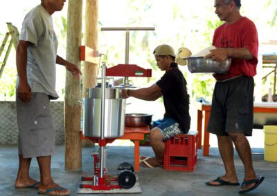 Loading Coconut Oil Press using Mats